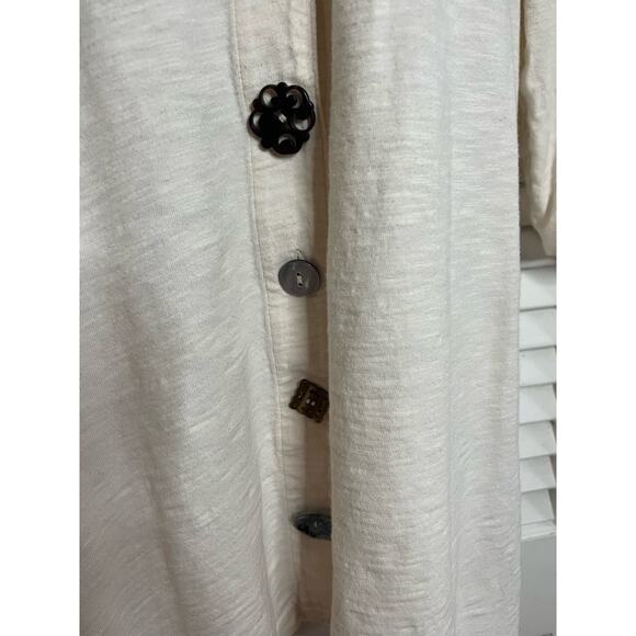 Soft Surroundings Womens Danielle Eclectic Button Top Ivory Cream Size Large - Picture 6 of 7
